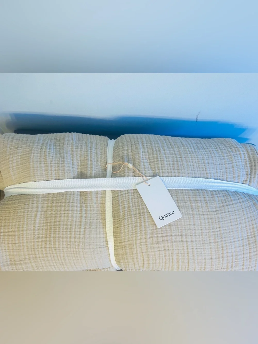 NWT Quince Sand (Dune) Organic Cotton Gauze Duvet Cover and Sham Set!